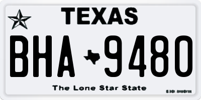 TX license plate BHA9480