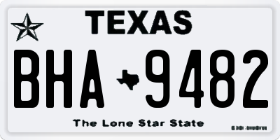 TX license plate BHA9482