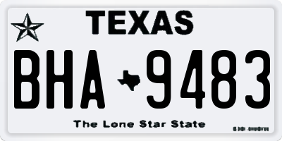TX license plate BHA9483
