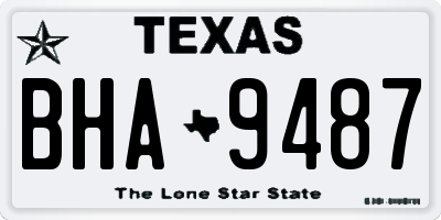 TX license plate BHA9487