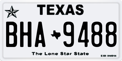 TX license plate BHA9488