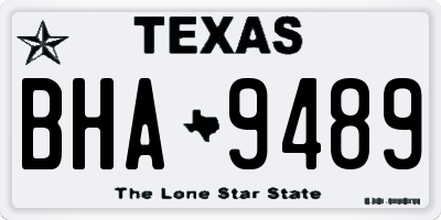 TX license plate BHA9489