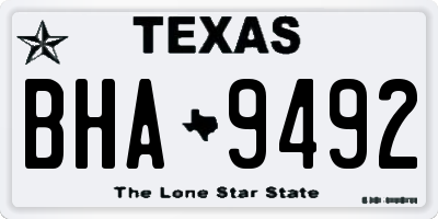 TX license plate BHA9492