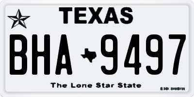 TX license plate BHA9497