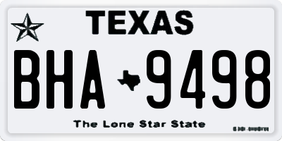 TX license plate BHA9498