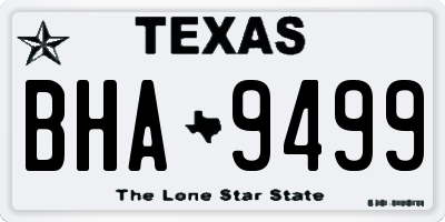 TX license plate BHA9499