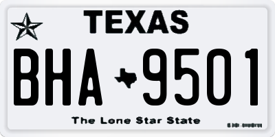 TX license plate BHA9501