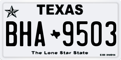 TX license plate BHA9503