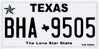 TX license plate BHA9505