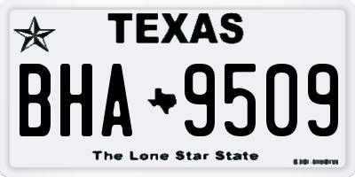 TX license plate BHA9509