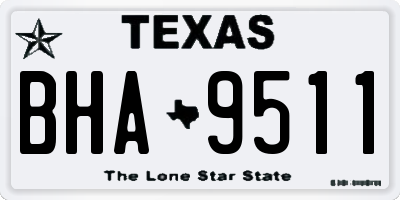 TX license plate BHA9511