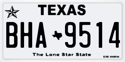 TX license plate BHA9514