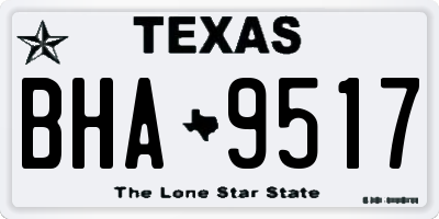TX license plate BHA9517