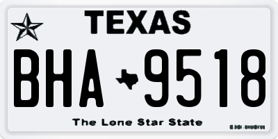 TX license plate BHA9518