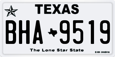TX license plate BHA9519