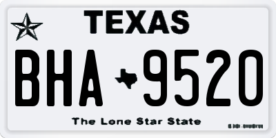 TX license plate BHA9520