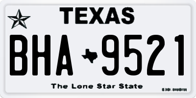 TX license plate BHA9521