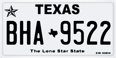 TX license plate BHA9522