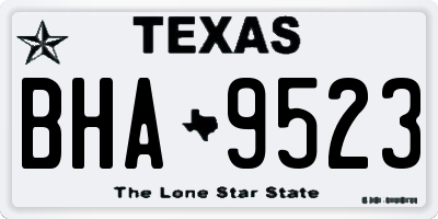 TX license plate BHA9523