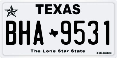 TX license plate BHA9531