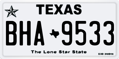 TX license plate BHA9533