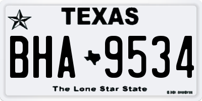 TX license plate BHA9534