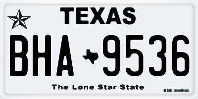 TX license plate BHA9536