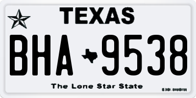 TX license plate BHA9538