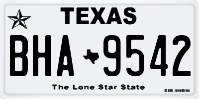 TX license plate BHA9542