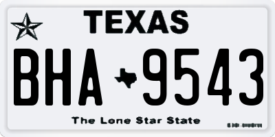 TX license plate BHA9543