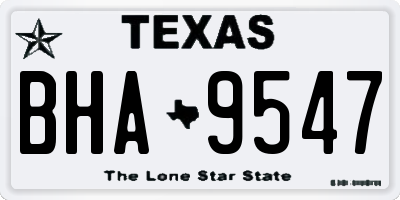 TX license plate BHA9547