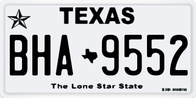 TX license plate BHA9552