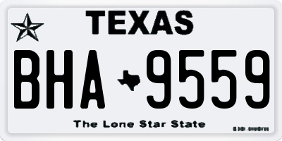 TX license plate BHA9559