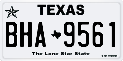 TX license plate BHA9561