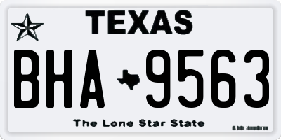 TX license plate BHA9563