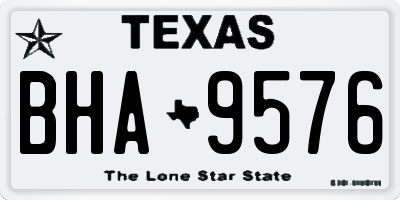 TX license plate BHA9576