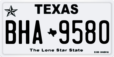 TX license plate BHA9580