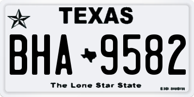 TX license plate BHA9582