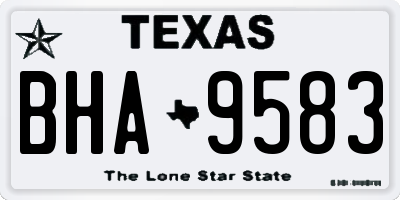 TX license plate BHA9583