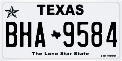 TX license plate BHA9584