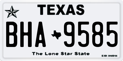 TX license plate BHA9585