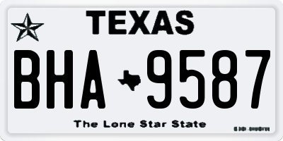 TX license plate BHA9587