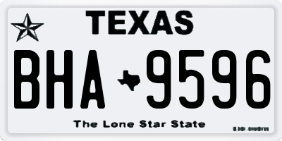 TX license plate BHA9596