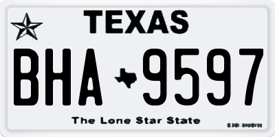 TX license plate BHA9597