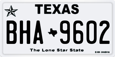 TX license plate BHA9602