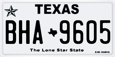 TX license plate BHA9605