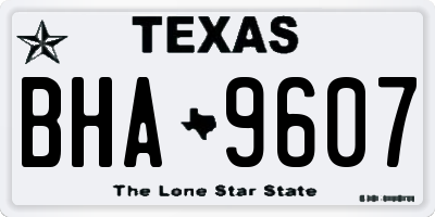 TX license plate BHA9607