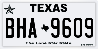 TX license plate BHA9609