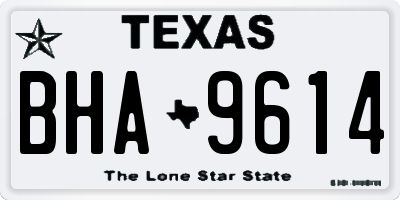TX license plate BHA9614