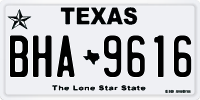 TX license plate BHA9616